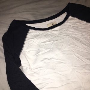 Black and white baseball tee from hollister